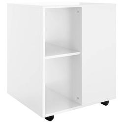 Foto van The living store mobiele kast - spaanplaat - hoogglans wit - 60 x 53 x 72 cm