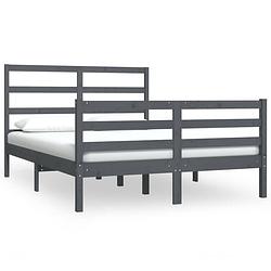 Foto van Vidaxl bedframe massief grenenhout grijs 140x190 cm