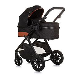 Foto van Chipolino harmony opvouwbare 3 in 1 kinderwagen met luiertas obsidian