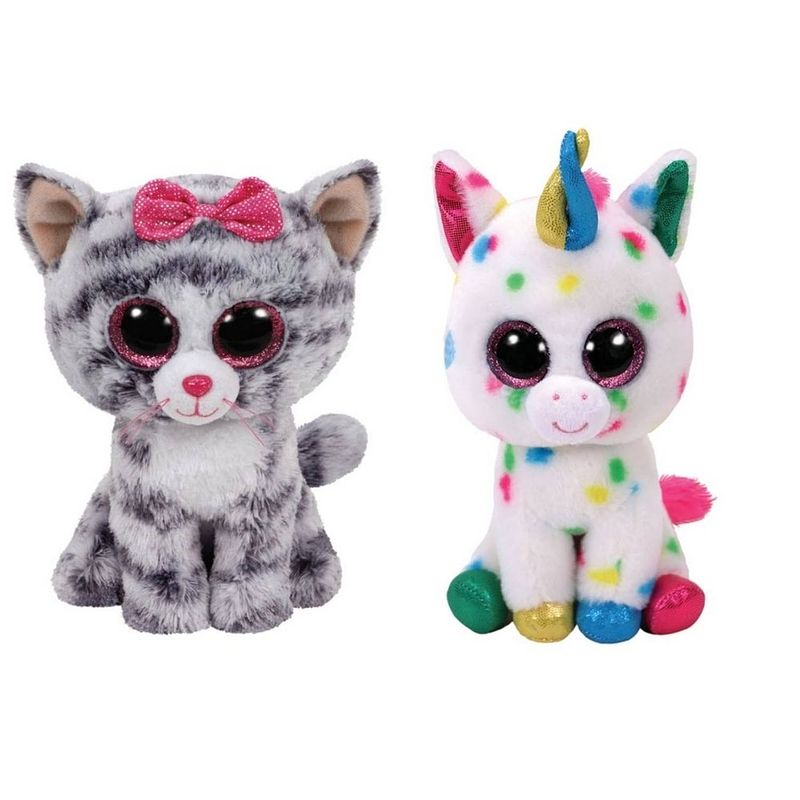 Foto van Ty - knuffel - beanie boo's - kiki cat & harmonie unicorn