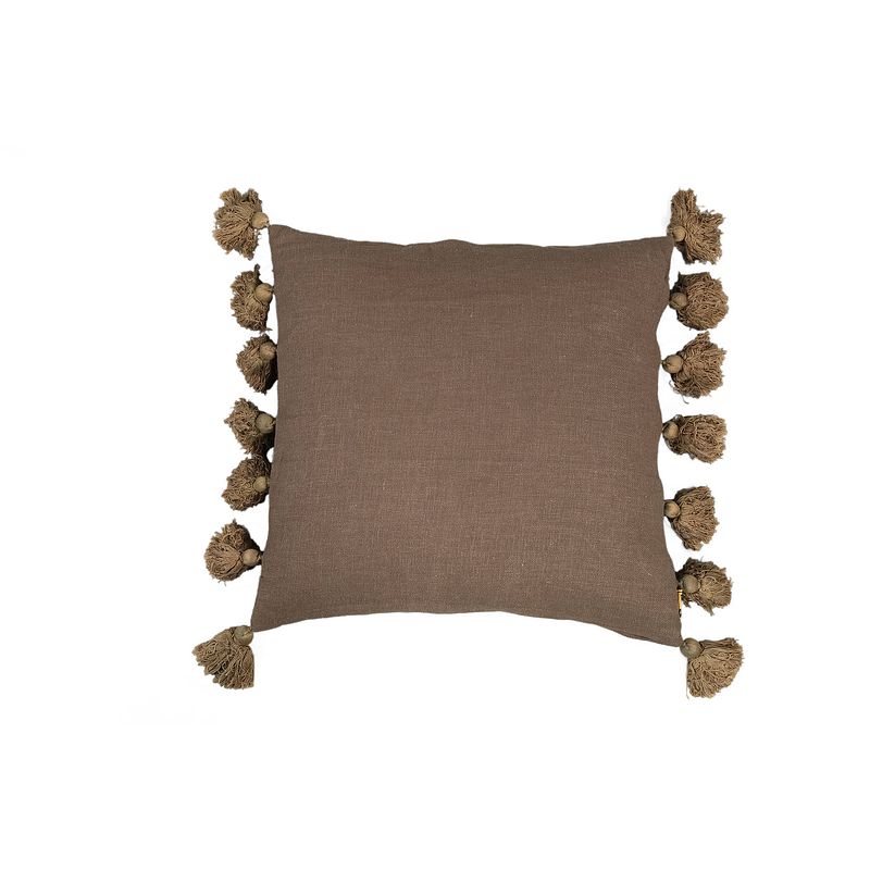 Foto van Ptmd dolly grey cushion with tassels square