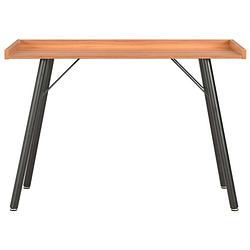 Foto van The living store bureau compact - hout/staal - 90x50x79cm - verhoogde achterkant