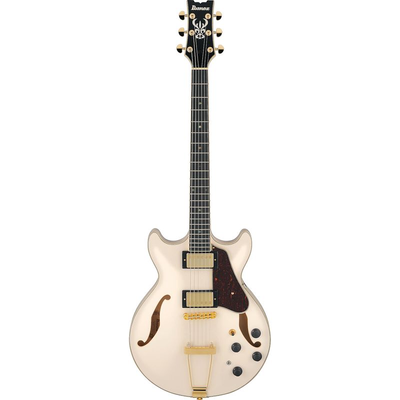 Foto van Ibanez amh90 artcore expressionist ivory semi-akoestische gitaar