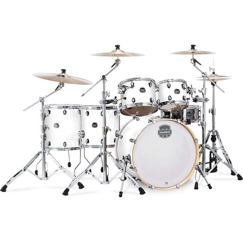 Foto van Mapex armory stage+ artic white 6d. rock shellset