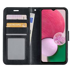 Foto van Basey samsung galaxy a13 5g hoesje book case kunstleer cover hoes - zwart