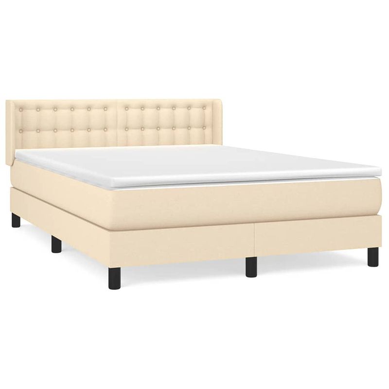 Foto van The living store boxspringbed - s - bed - 193x147x78/88cm - crème