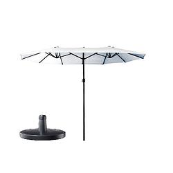 Foto van 4gardenz® xl duo parasol met parasolvoet 460x270x245 cm - creme
