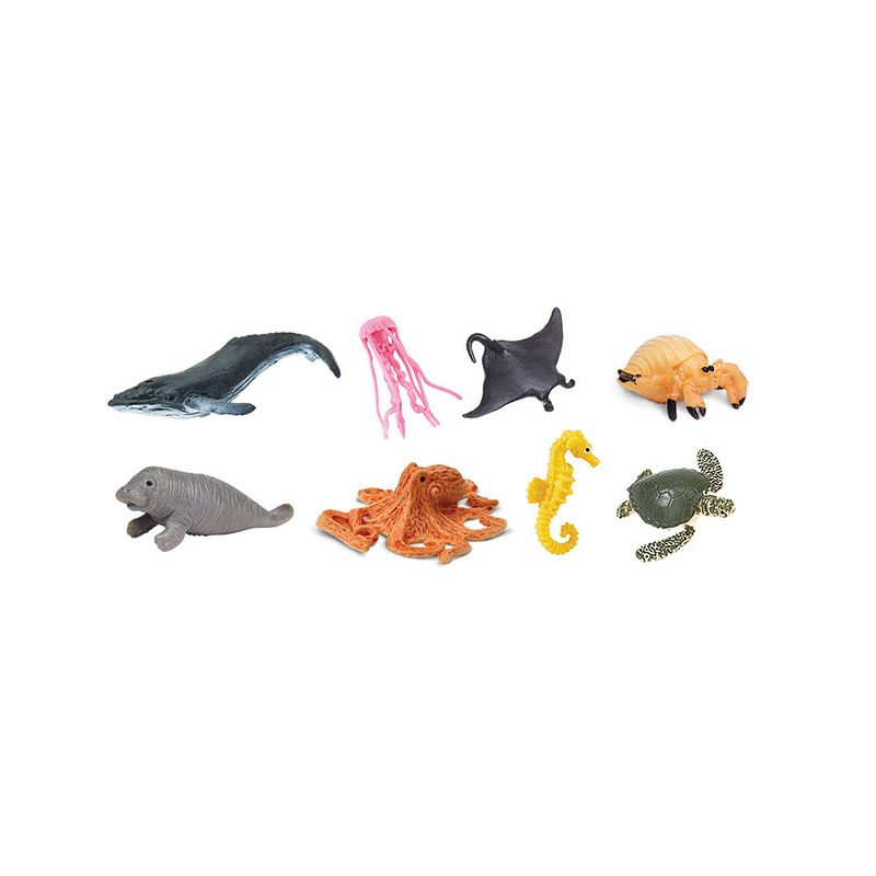 Foto van Safari mini-figuren good luck zeedieren 2 cm rubber 8 stuks