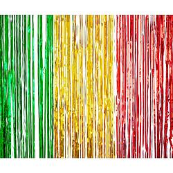 Foto van Folie deurgordijn rood/geel/groen metallic 200 x 100 cm - feestdeurgordijnen