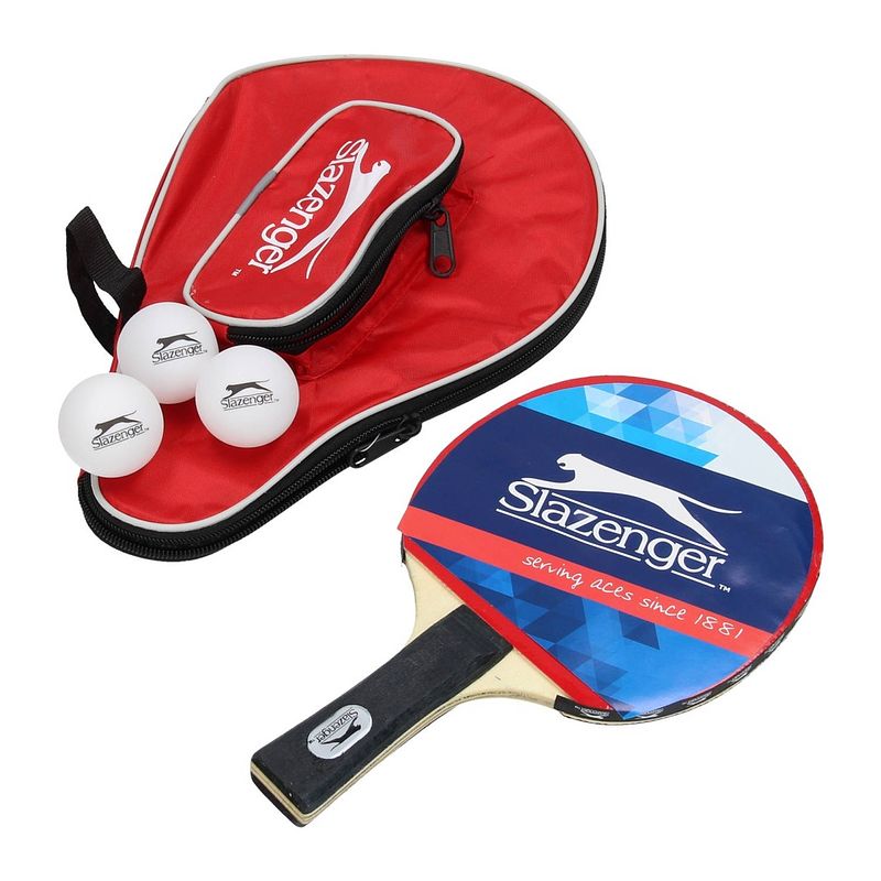 Foto van Slazenger tafeltennis set compleet met tas rood