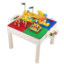 Foto van Decopatent® - 4in1 kindertafel met lego® en duplo® bouwplaat -