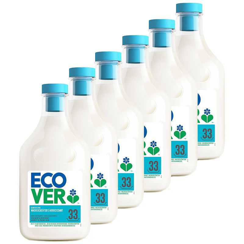 Foto van Ecover ecologische wasverzachter - roos & bergamot - 6 x 1l - voordeelverpakking voor zachte en verzorgde was