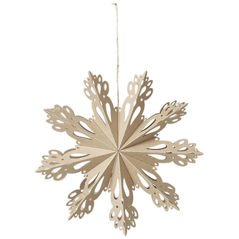 Foto van Broste copenhagen hangornament snowflake star natural brown