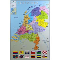 Foto van Poster nederland provincie map kaart 61 x 91 cm - aardrijkskunde/topografie thema posters - wanddecoratie/muurdecoratie