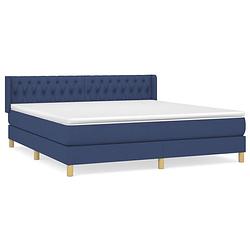 Foto van The living store boxspringbed - pocketvering - middelhard - 180x200 cm - blauw