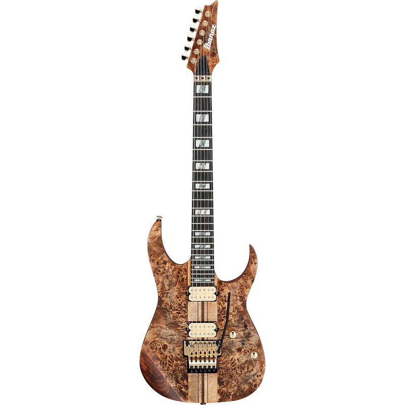 Foto van Ibanez premium rgt1220pb antique brown stained flat elektrische gitaar met gigbag