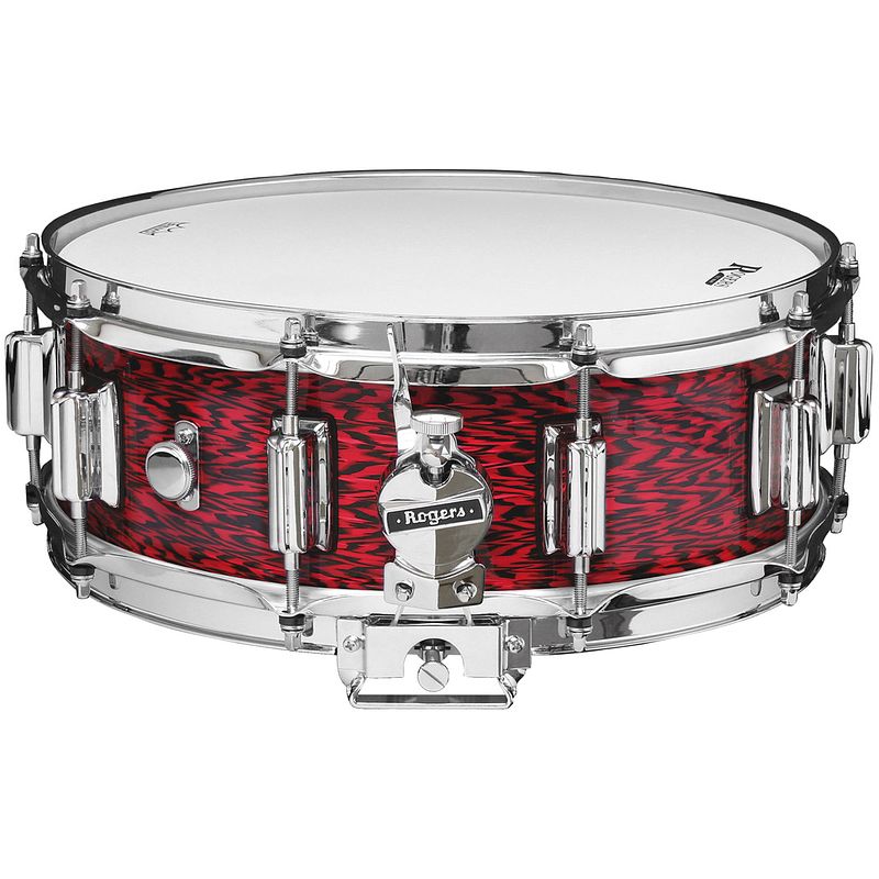 Foto van Rogers drums usa dyna-sonic beavertail red onyx 14 x 5 inch snaredrum