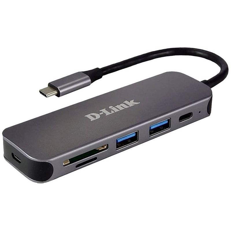 Foto van D-link dub-2325/e 5 poorten usb-c® (usb 3.2 gen 2) multiport hub antraciet