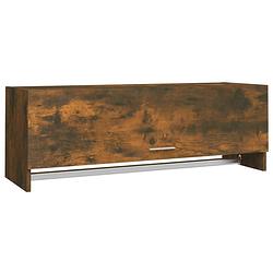 Foto van The living store kledingkast compact - 100 x 32.5 x 35 cm - gerookt eiken