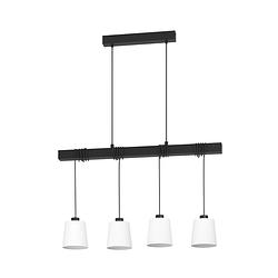 Foto van Eglo townshend 8 hanglamp - e27 - 90 cm - zwart/wit