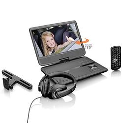 Foto van Portable 10"" dvd-speler met usb-hoofdtelefoon-ophangbeugel lenco dvp-1010bk zwart