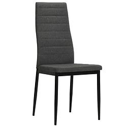 Foto van The living store eetkamerstoelen - set van 2 - donkergrijs - 43x44x96 cm - polyester