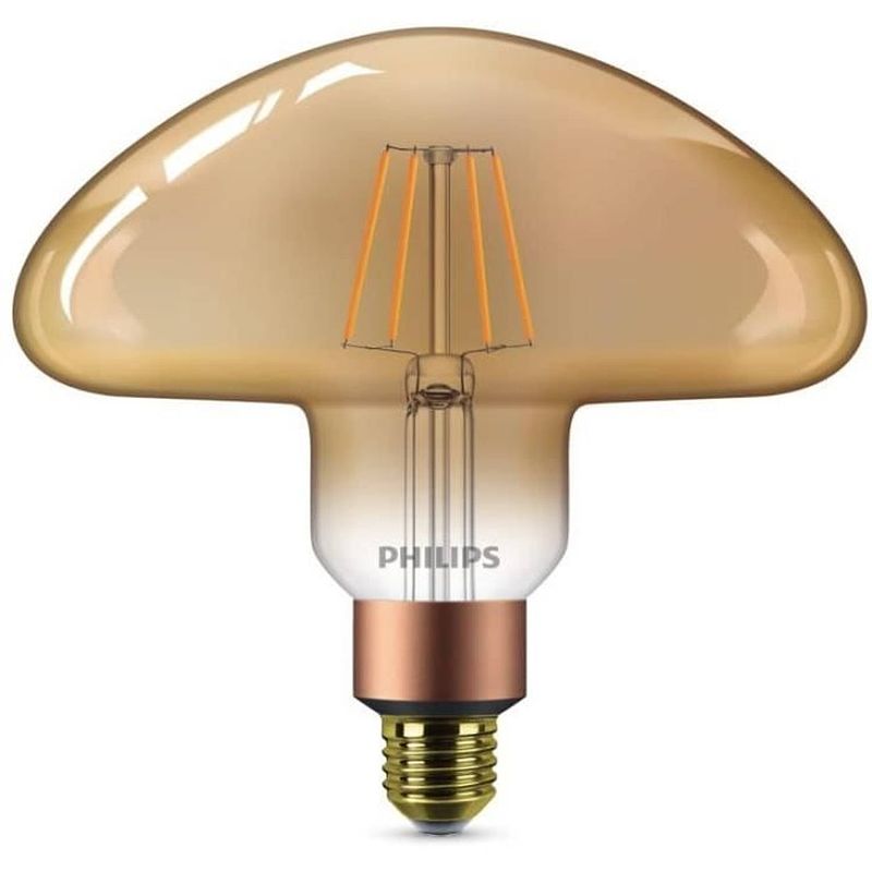 Foto van Philips led mushroom vintage filament 5 equivalent 30w e27 - doorzichtige amber warm white comp-variator