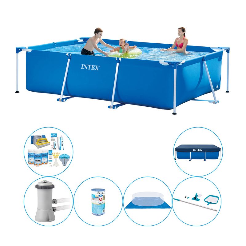 Foto van Intex frame pool rechthoekig 300x200x75 cm - zwembad combi deal