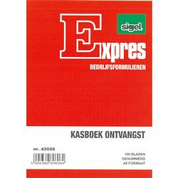 Foto van Sigel expres kasboek ontvangst a6 papier rood 100 pagina's