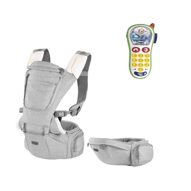 Foto van Chicco bundel - draagzak hip seat - hazelwood & rammelaar - baby fototelefoon