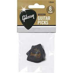 Foto van Gibson aprm6-100 modern guitar picks 6-pack black 1.00 mm plectrumset (6 stuks)