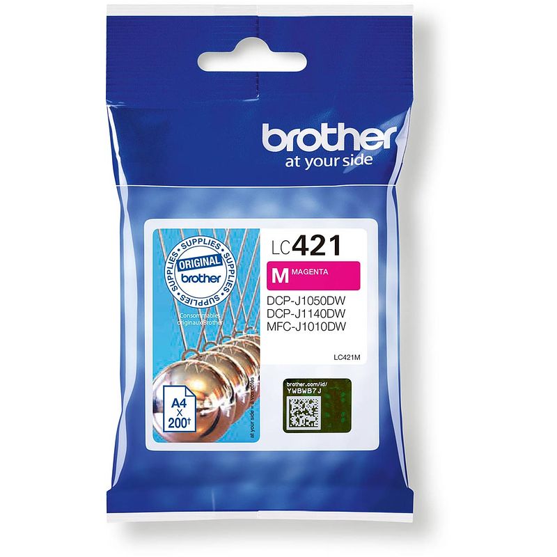 Foto van Brother inktcartridge, 200 pagina'ss, oem lc-421m, magenta 5 stuks