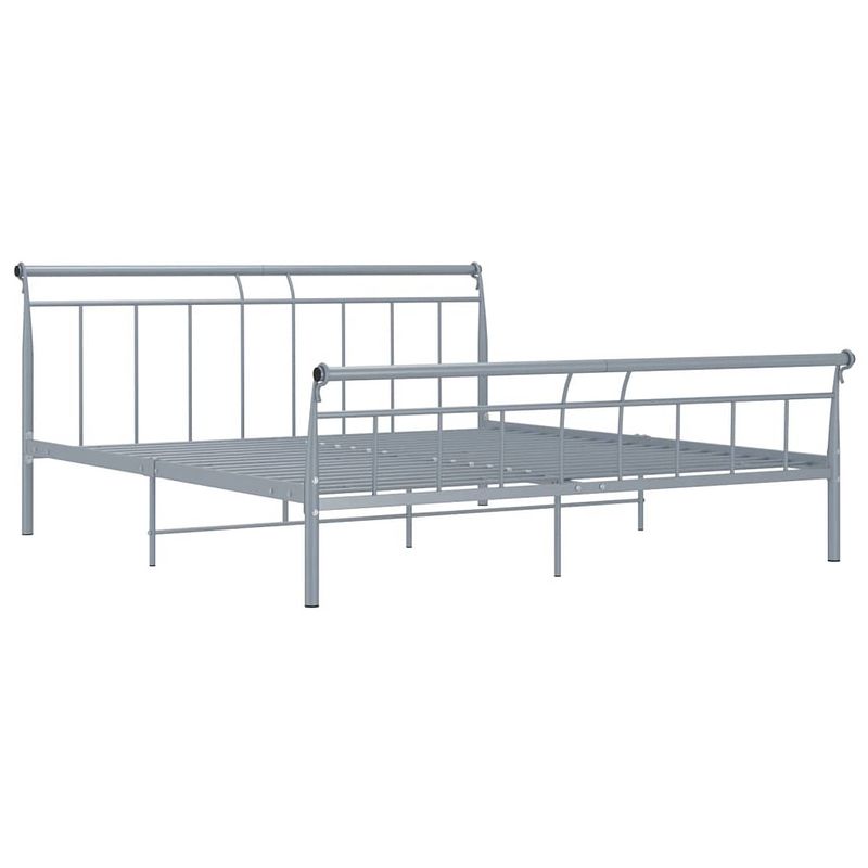 Foto van The living store metalen bedframe - grijs - 208 x 206 x 90 cm - massieve constructie - stevige lattenbodem - montage