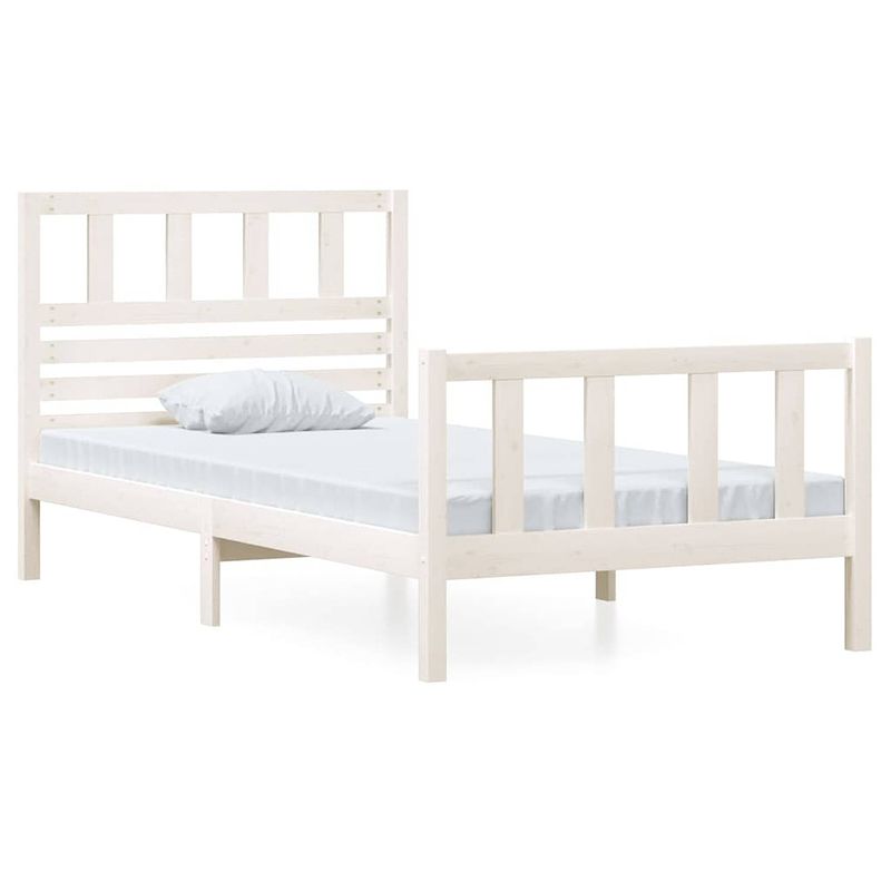 Foto van Vidaxl bedframe massief hout wit 90x200 cm