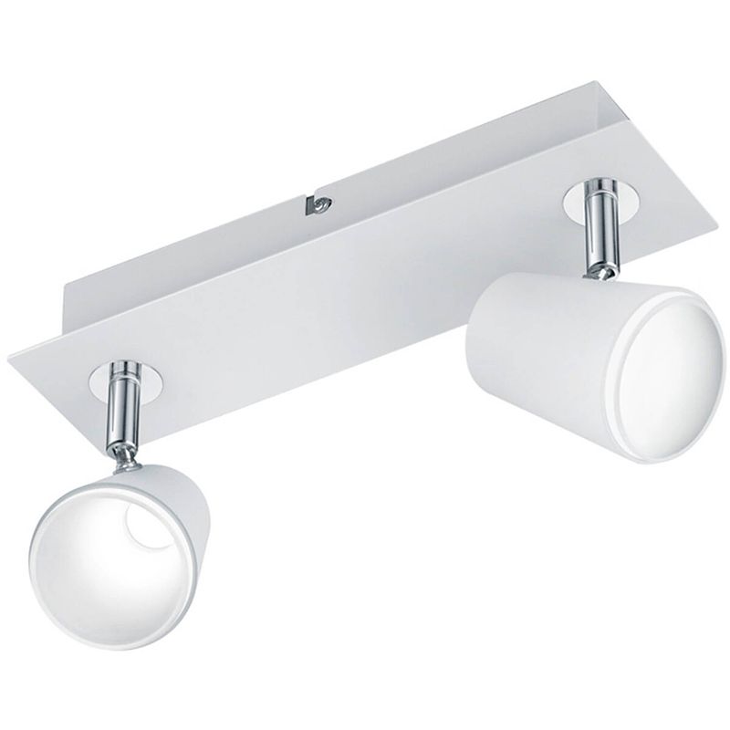 Foto van Led plafondspot - trion narca - 12w - warm wit 3000k - 2-lichts - rechthoek - mat wit - aluminium