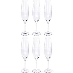 Foto van 10x champagneglazen/flutes 26 cl/260 ml van kristalglas - kristalglazen - champagneglas