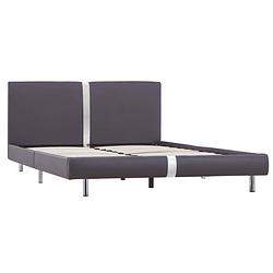 Foto van The living store klassiek bedframe - grijs - 211 x 125 x 70 cm - geschikt voor matras van 120 x 200 cm