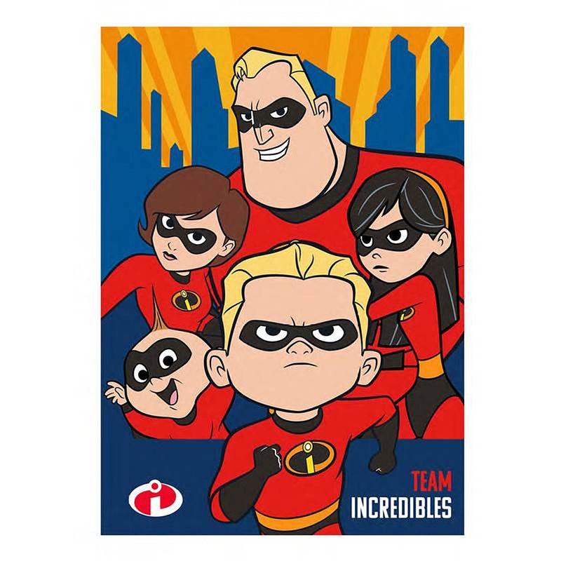 Foto van Disney the incredibles fleece plaid - 100% polyester - 110x140 cm - red