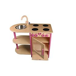 Foto van Van dijk toys houten speelgoedkeuken / keukentje kleuters - roze (kinderopvang kwaliteit)