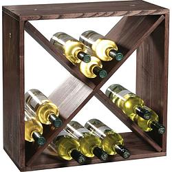 Foto van 1x houten wijnflesrek/wijnrekken staand voor 24 flessen 25 x 50 x 50 cm - wijnrekken