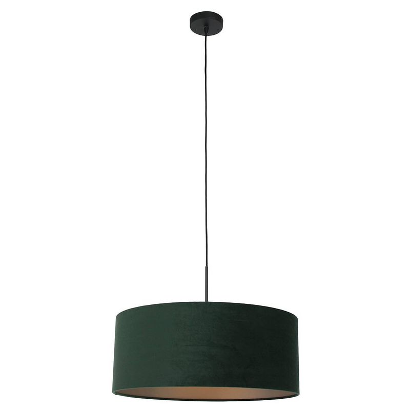 Foto van Steinhauer hanglamp sparkled light 8156 groen velours kap goud