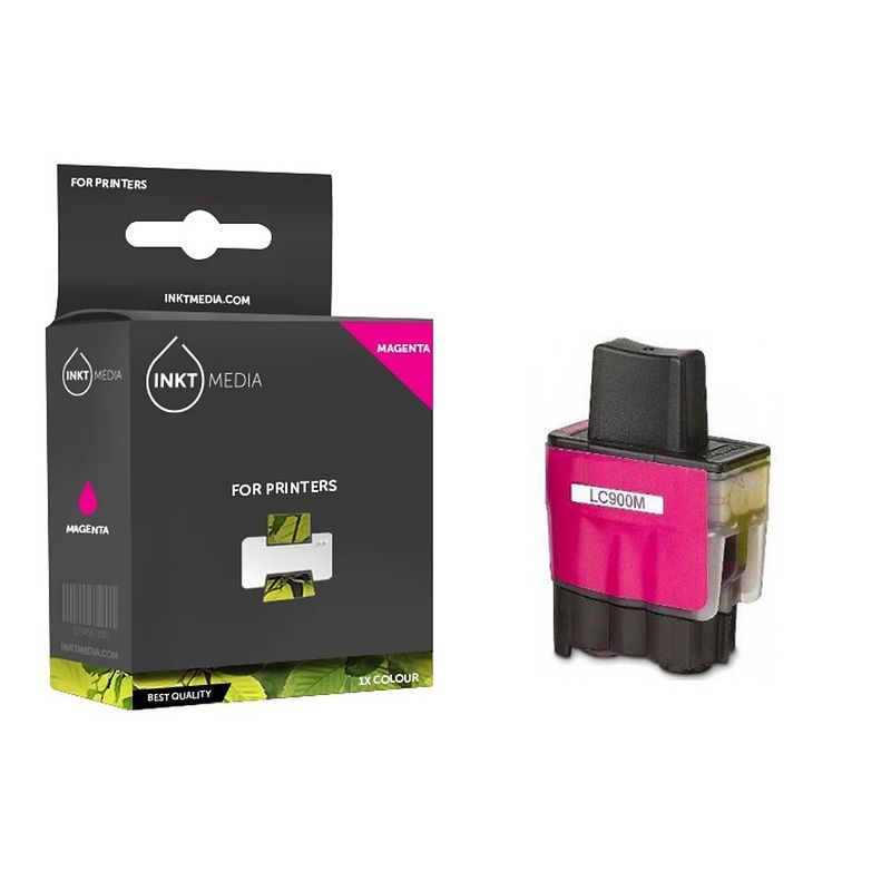 Foto van Inktmedia® -navulinkt - geschikt brother lc-900m inktcartridge magenta - navul inkt - refill inkt