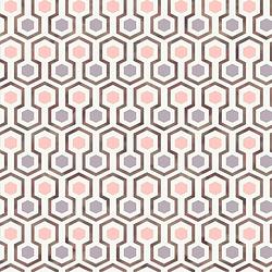 Foto van Good vibes behang hexagon pattern roze en paars