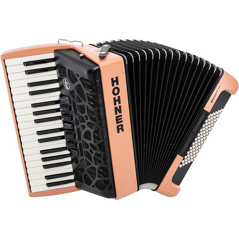 Foto van Hohner bravo iii 72 mycolor silent key sunrise accordeon