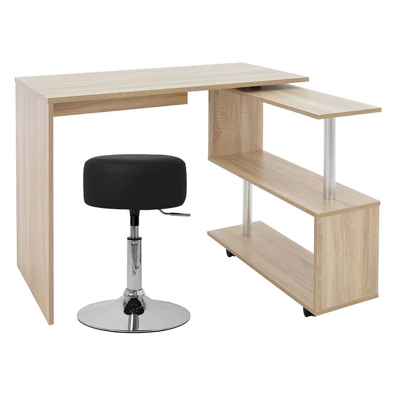 Foto van Bureau met vier wielen 150x88x75 cm wit mdf ml-design