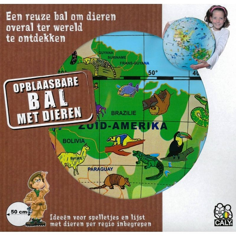 Foto van Caly-toys maxi globe animals opblaasbare wereldbol