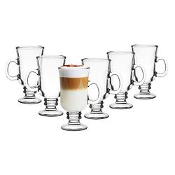 Foto van Glasmark irish coffee/koffie glazen paris - transparant glas - 6x stuks - 200 ml - koffie- en theeglazen