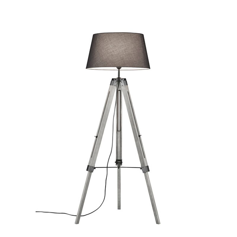 Foto van Moderne vloerlamp tripod - aluminium - grijs