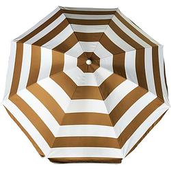 Foto van Parasol - goud/wit - gestreept - d200 cm - uv-bescherming - incl. draagtas - parasols