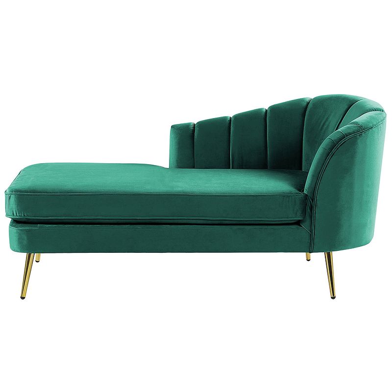 Foto van Beliani allier - chaise longue-groen-fluweel